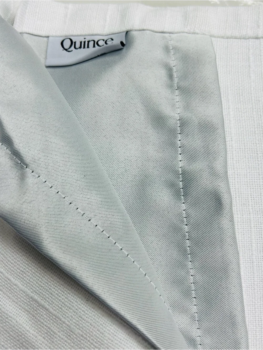 NWT QUINCE Set Of 2 48x108 Cotton Slub Room Darkening Curtains White 0212